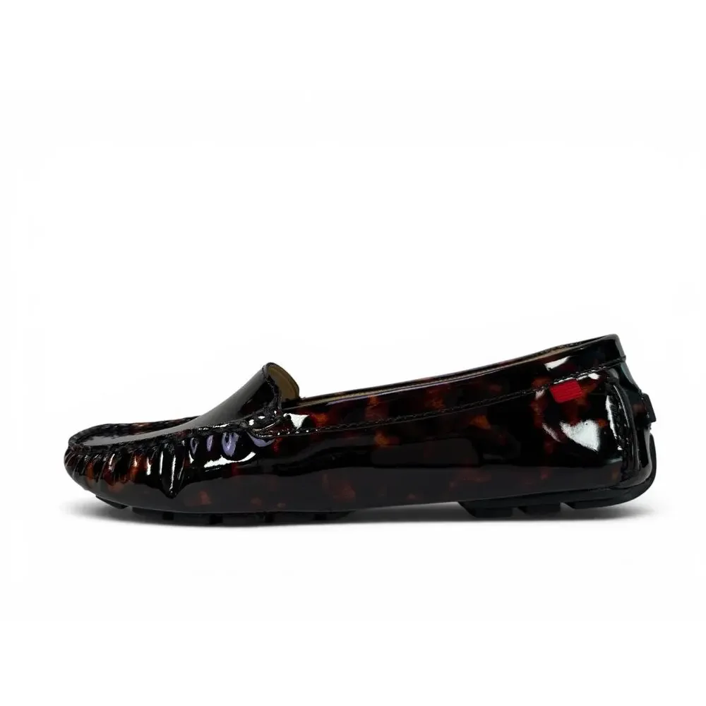 Marc Joseph Manhasset Loafer Womens 9.5‎ Tortoise Patent Leather Driver Slip On